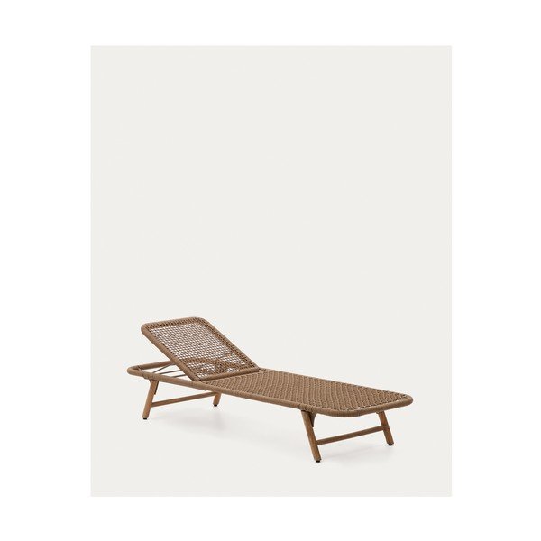 Rjav vrtni ležalnik iz masivnega lesa in kovine Dandara – Kave Home-image-2