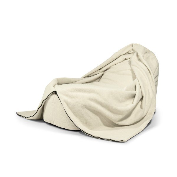 Svetlo siva otroška vreča za sedenje iz tkanine bouclé Cocoon 120 – SLOWDOWN-image-3