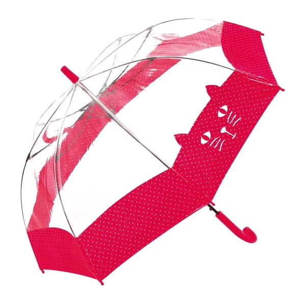 Otroški prozoren dežnik z rdečimi detajli Ptičja kletka Chat, ⌀ 74 cm