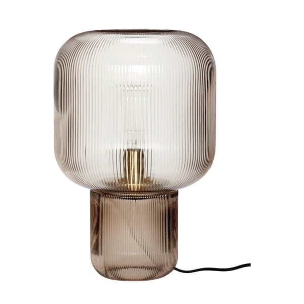 Rjava namizna svetilka s steklenim senčilom (višina 42 cm) Pirum – Hübsch