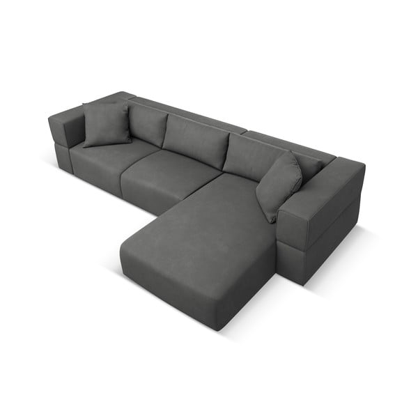 Temno siva kotna sedežna garnitura (desni kot) Esther – Milo Casa-image-3