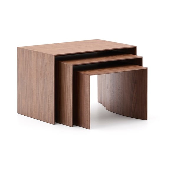 Stranske mizice v orehovem dekorju v kompletu 3 ks 40x60 cm Litto – Kave Home