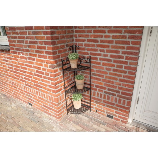 Črno kovinsko kotno zložljivo stojalo za rože Esschert Design-image-4