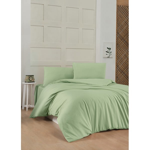 Svetlo zelena bombažna posteljnina za zakonsko posteljo 200x200 cm – Mijolnir