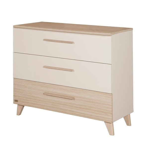 Kremno bela/naravna otroška komoda v hrastovem dekorju s previjalnim pultom 110x98x75 cm Sidney – Roba-image-2