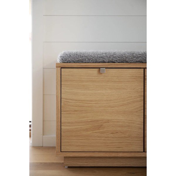 Siva omarica za čevlje v hrastovem dekorju s klopjo Confetti – Rowico-image-4