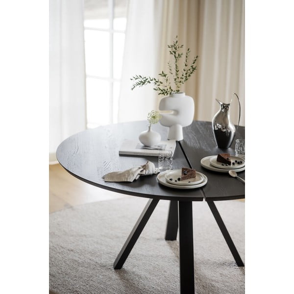 Okrogla jedilna miza s ploščo iz hrastovega lesa 150x150 cm Carradale - Rowico-image-1