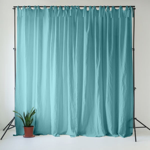 Turkizna lanena zavesa 140x170 cm Coastal Blue – Linen Tales