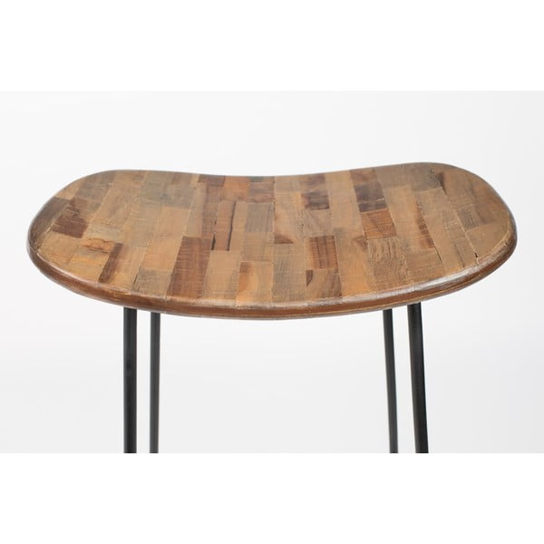 Barsko stol iz masivnega tika v naravni barvi (višina sedeža 76 cm) Tangle – White Label-image-1