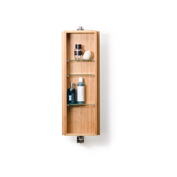 Bambusova kopalniška omarica z ogledalom Wireworks Domen Bambus, višina 71 cm-image-2