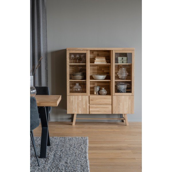 Vitrina iz hrastovega lesa  130x150 cm Brooklyn - Rowico-image-1