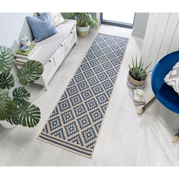 Modro-bež zunanji tekač 230x66 cm Moretti - Flair Rugs-image-1