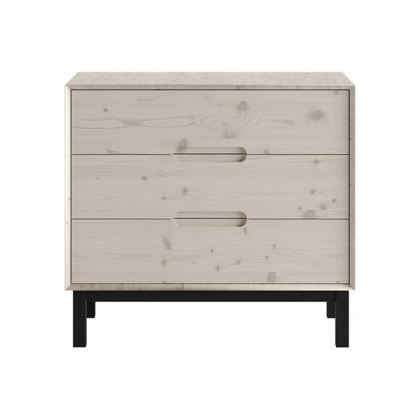 Bela nizka otroška komoda iz masivnega bora 100x91 cm Country – Pinio