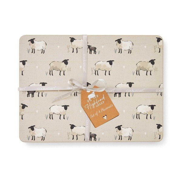 Pogrinjki v kompletu 4 ks iz plute 21,5x29 cm Highland Sheep – Cooksmart ®-image-2