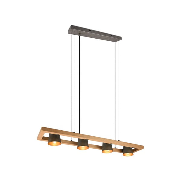 Viseča svetilka v črni in naravni barvi Bell – Trio-image-3