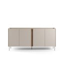 Kremno bela/naravna komoda v hrastovem dekorju 180x82x40 cm Lucile – Marckeric