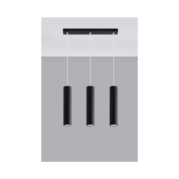 Črna kovinska viseča svetilka Castro – Sollux-image-2