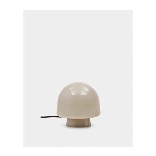 Sivo-bež namizna svetilka s steklenim senčilom (višina 20 cm) Reig – Kave Home-image-3