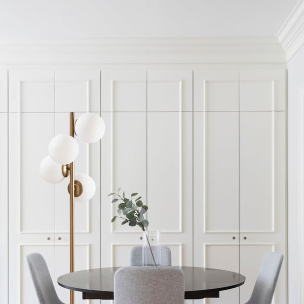 Črna/zlata stoječa svetilka s steklenim senčilom (višina 130 cm) Faze – Opviq lights-image-3