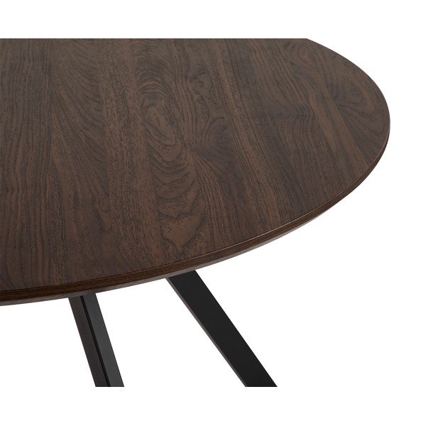 Okrogla jedilna miza v orehovem dekorju ø 120 cm Rivo – Bonami Essentials-image-3