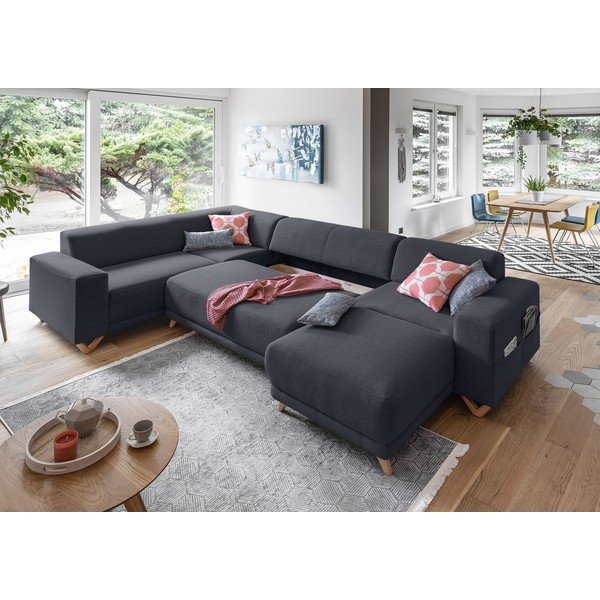 Antracitno siva raztegljiva/s prostorom za shranjevanje kotna sedežna garnitura (levi kot/v obliki črke "U") Classy Sophie – Miuform-image-4