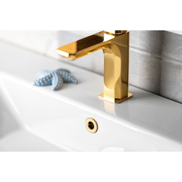 Kovinska rozeta za preliv umivalnika v zlati barvi ø 3 cm – Sapho-image-1