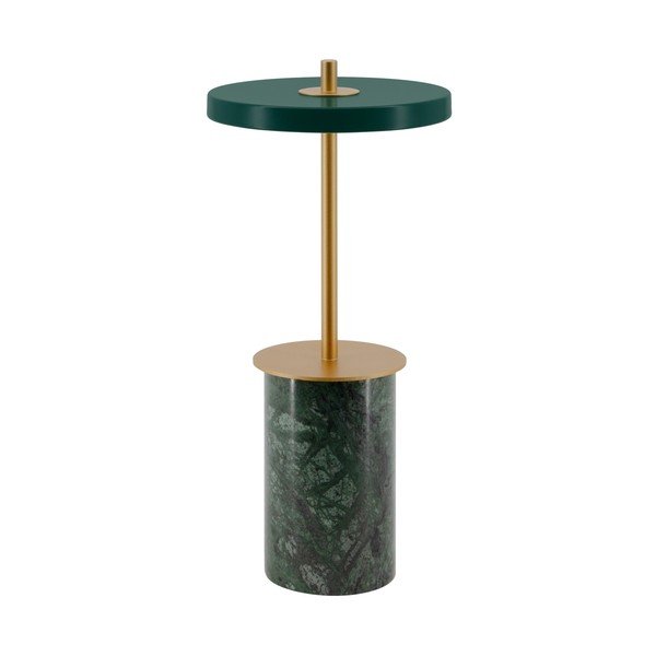 Zelena marmorna LED zatemnitvena namizna svetilka s kovinskim senčnikom (višina 25,5 cm) Asteria Move Mini – UMAGE
