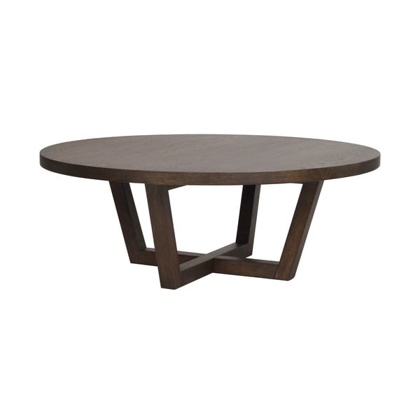 Temno rjava okrogla mizica v hrastovem dekorju ø 110 cm Boxford – Rowico