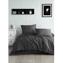 Temno siva enojna posteljnina iz renforce bombaža 140x200 cm Como Striped – Mila Home Luxury