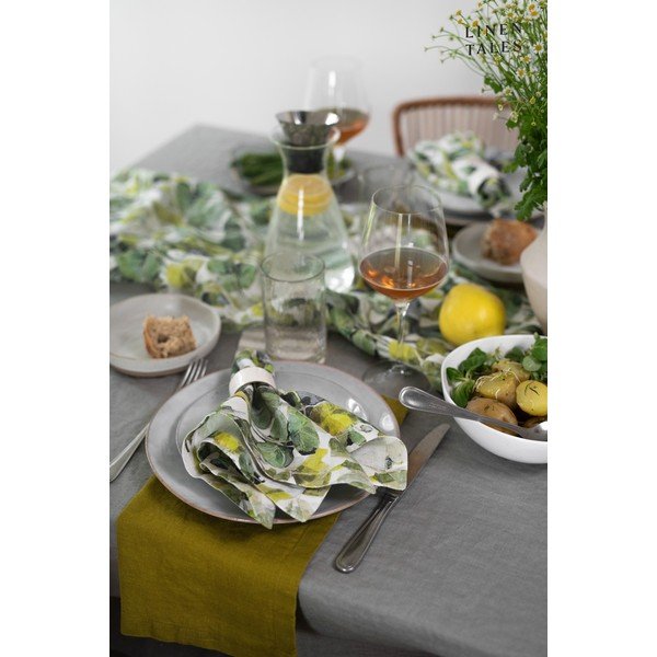 Zeleni tekstilni podstavki za kozarce v kompletu 4 ks Lotus – Linen Tales-image-3