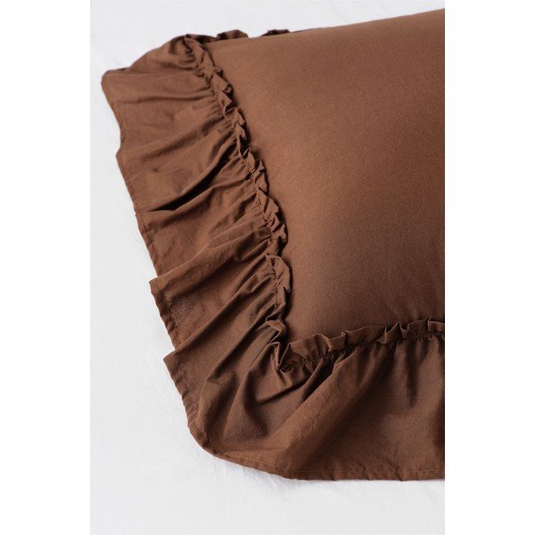 Rjava enojna posteljnina iz organskega bombaža 150x200 cm Juliette – Ellos Home-image-4