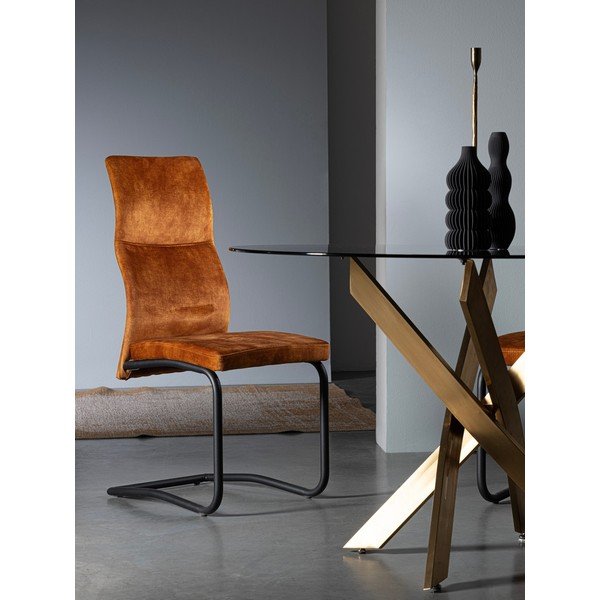 Oblazinjen jedilni stol v konjak rjavi barvi Thelma – Bizzotto-image-1