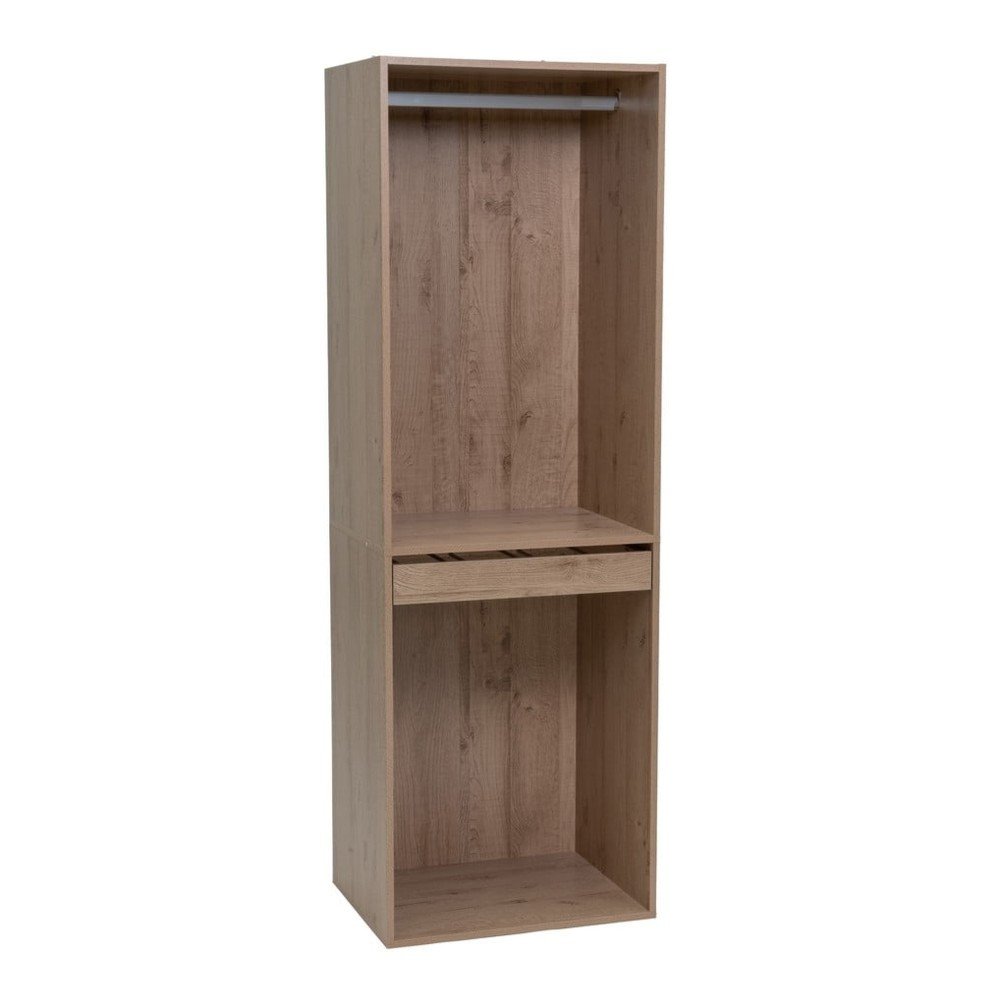 Odprta modularna garderobna omara v hrastovem dekorju  60x180x45 cm Modular