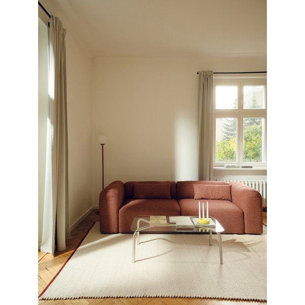 Rdeča/bež ročno tkana volnena preproga 140x200 cm Lenu – noo.ma-image-2