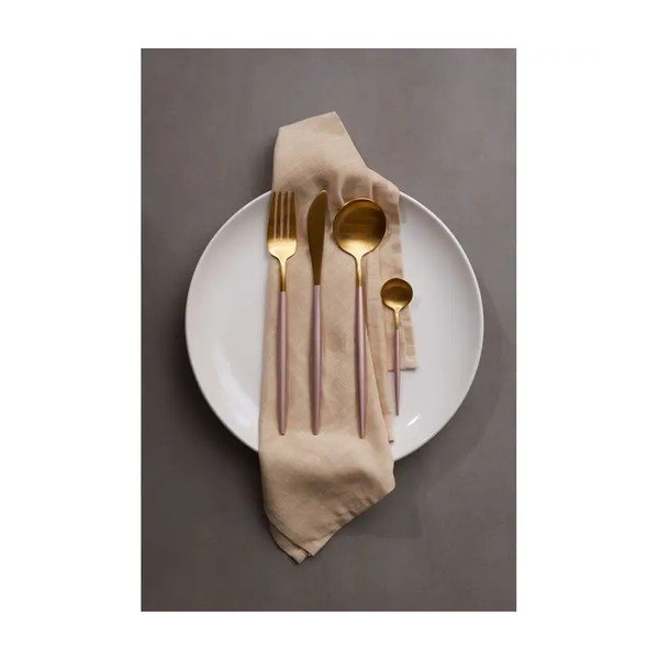 Pribor iz nerjavečega jekla v zlati barvi 16 ks Avie – Premier Housewares-image-1