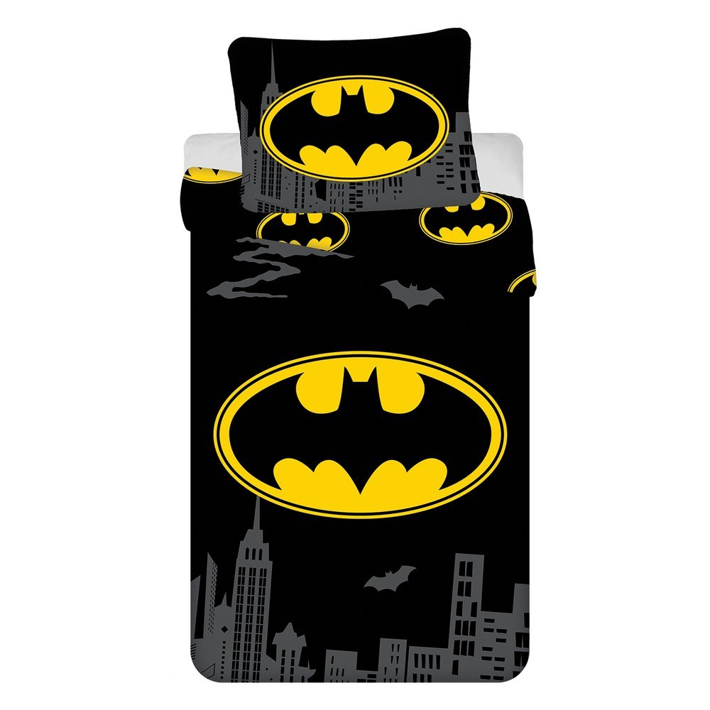 Enojna bombažna otroška posteljnina 140x200 cm Batman "The Emblem"