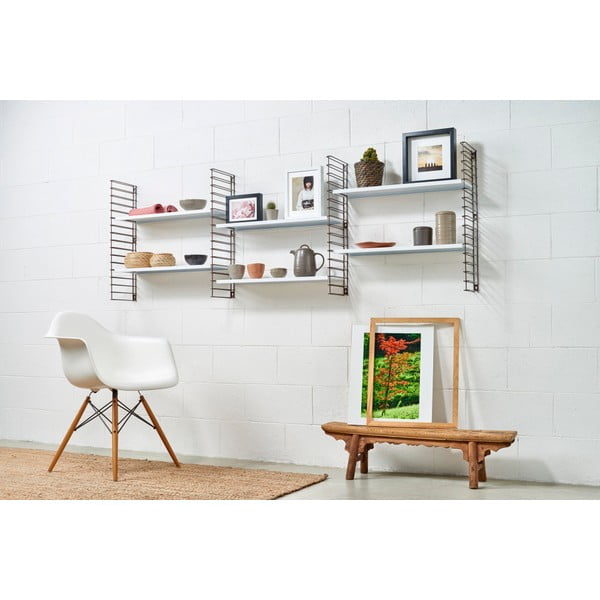 3-stopenjska polica z bakrenimi detajli z belimi policami Metaltex Libro, širina 70 cm-image-3