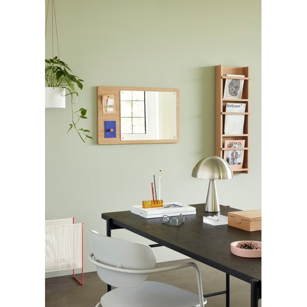 Stensko ogledalo z lesenim okvirjem 80x50 cm Split - Hübsch-image-2