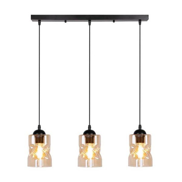 Črna viseča svetilka s steklenim senčnikom 10x62 cm Felis - Candellux Lighting-image-2
