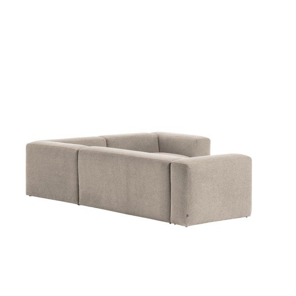 Bež kotna sedežna garnitura iz šenilje Blok – Kave Home-image-4