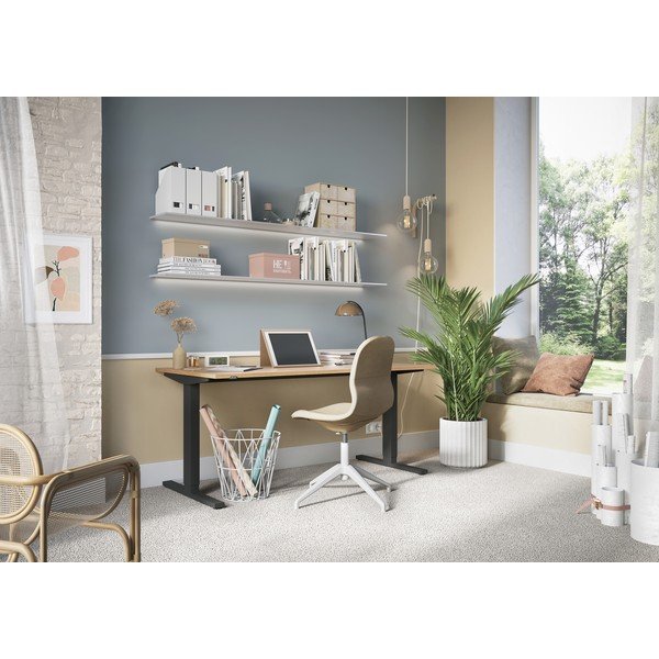 Električna dvižna pisalna miza z mizno ploščo v hrastovem dekorju 80x160 cm Lissabon – Germania-image-1