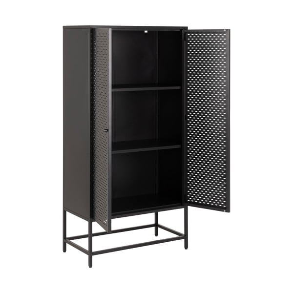 Črna kovinska garderobna omara 80x160 cm Newcastle – Actona-image-3
