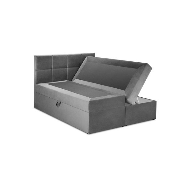 Siva žametna postelja Mazzini Beds Mimicry, 160 x 200 cm-image-4