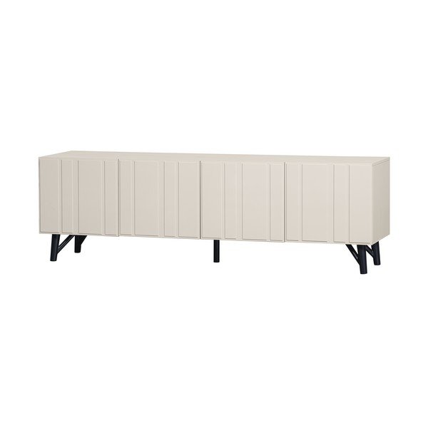 Kremno bela TV omarica iz masivnega bora 181x56 cm Miller – WOOOD-image-2
