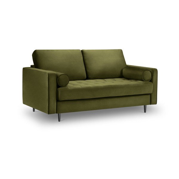 Olivno zelena žametna zofa Milo Casa Santo, 174 cm-image-2