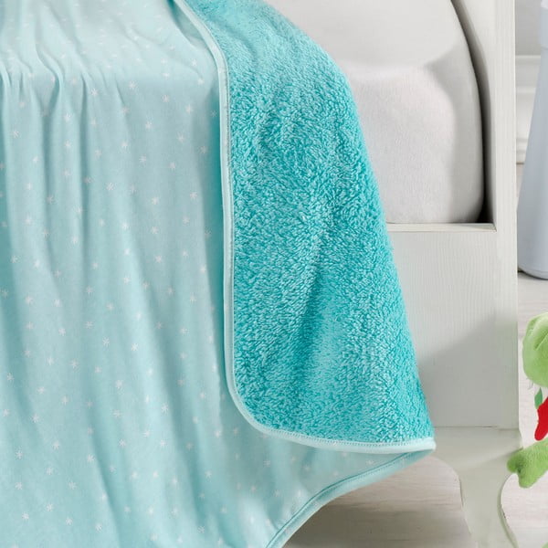 Turkizna bombažna otroška odeja 100x80 cm Sunny - Mijolnir-image-1