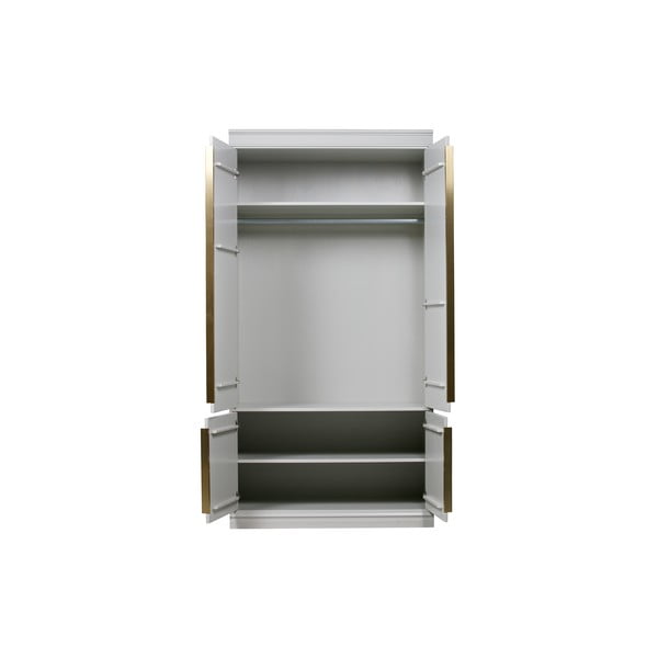 Svetlo siva garderobna omara iz masivnega bora 110x215x62 cm Organize – WOOOD-image-3