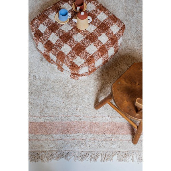 Rožnata/kremno bela pralna ročno tkana bombažna preproga 90x130 cm Gastro Rose – Lorena Canals-image-3