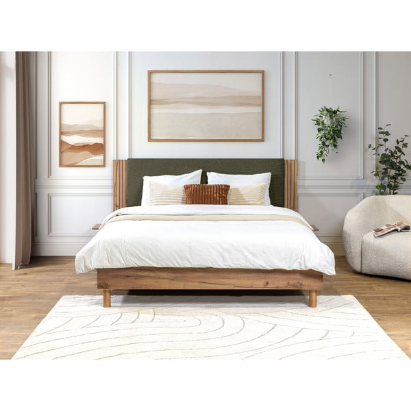 Zelena zakonska postelja z letvenim dnom 160x200 cm Lior – Bobochic Paris-image-2