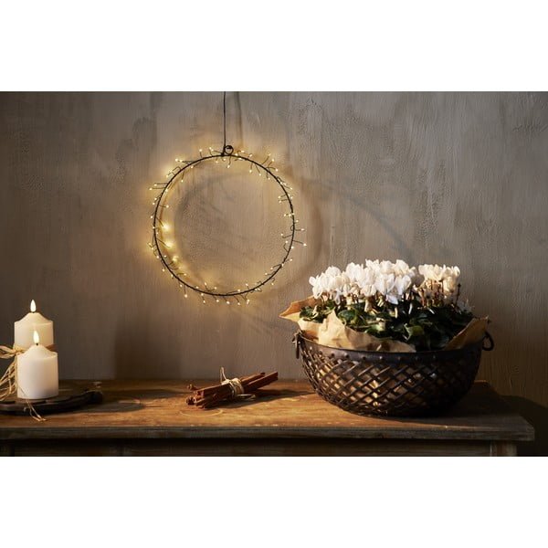 Črna božična svetlobna dekoracija ø 30 cm Nike – Star Trading-image-2